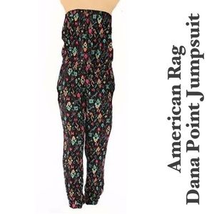 AMERICAN RAG NWT ‘Dana Point’ Strapless Black Printed Jumpsuit